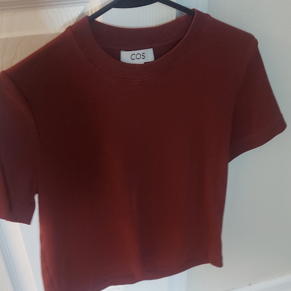 COS Clean Cut T-Shirt, Red T-Shirt